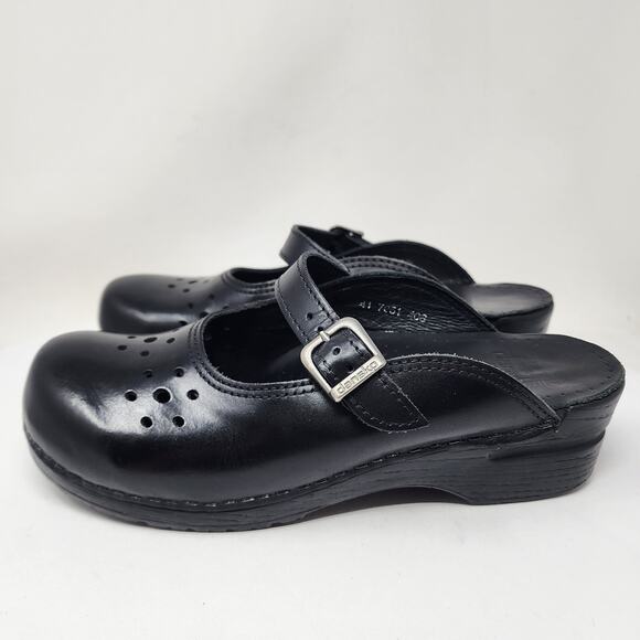 Dansko Merrie Mary Jane Mule Clogs Women EU41/US10.5-11 Black Leather Comfort - Picture 6 of 15